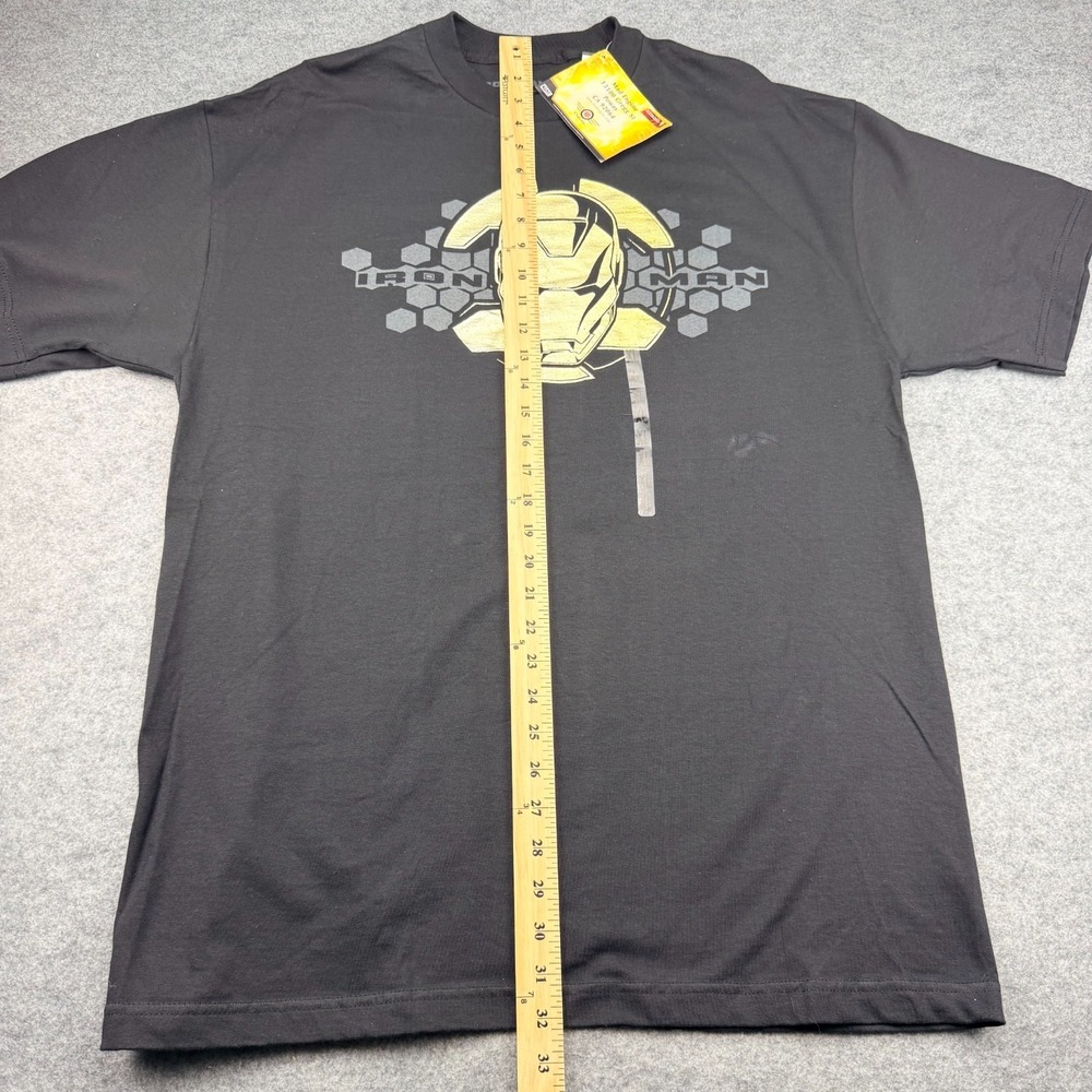 Iron Man 2008 Movie Mad Engine Gold Face T-Shirt Black XL New With Tags - Picture 9 of 15